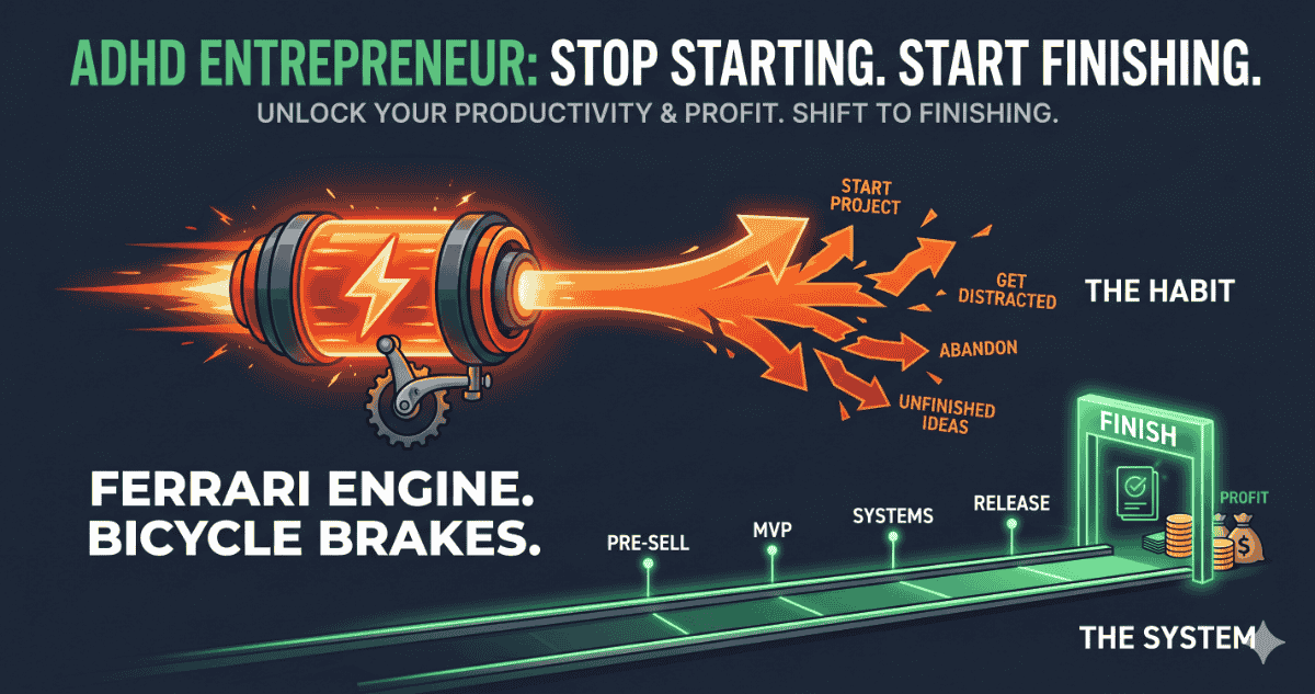 The Ferrari Engine with Bicycle Brakes: An ADHD Guide to Actually Finishing Your Projects